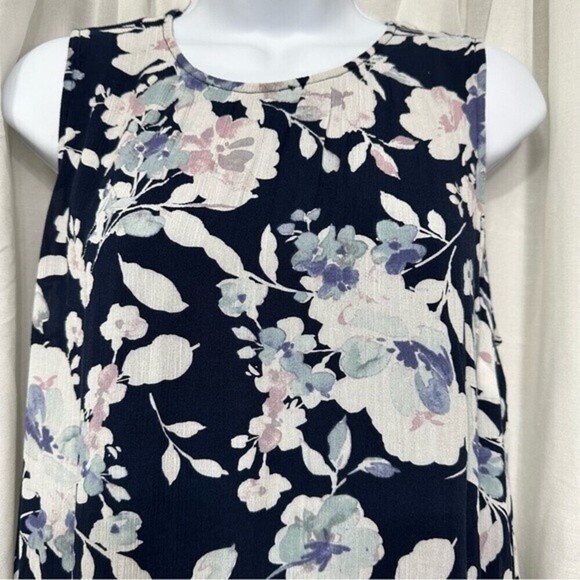 J.Jill Navy Multicolored Floral Print Size Medium Maxi Dress - Picture 13 of 16